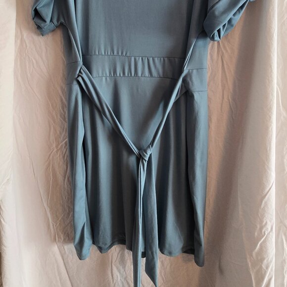 2x Zenana smoky blue knee length dress - Picture 2 of 4